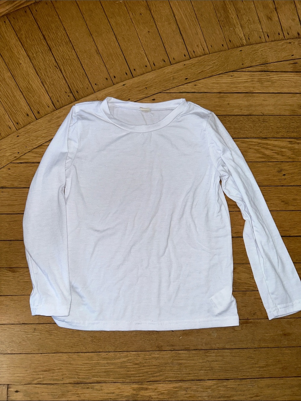 Girls basic white long sleeve T